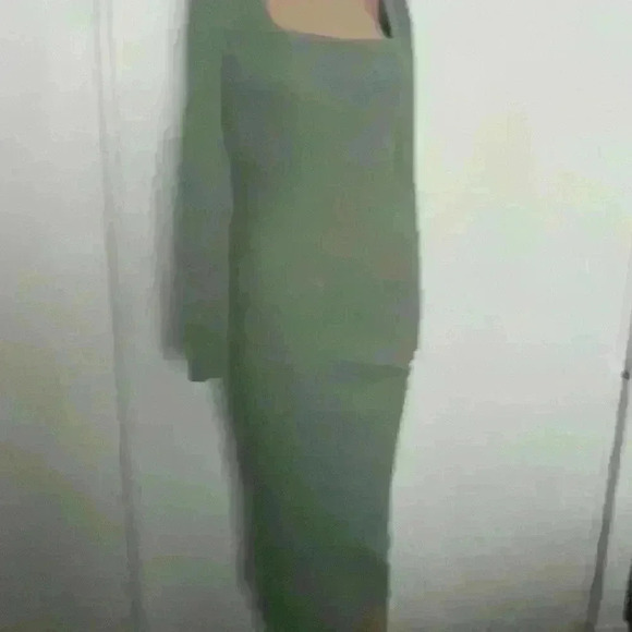 NWT Zara sexy cocktail party bodycon square neck knit dress S medium - Picture 4 of 5